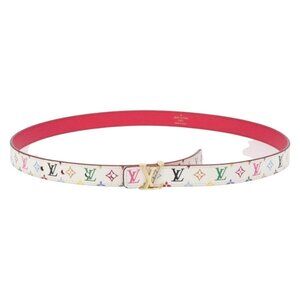 LOUIS VUITTON Multicolor Ceinture Initials Belt White